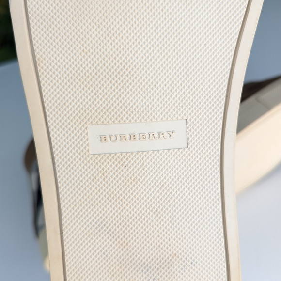 🤎 BURBERRY CANVAS LEATHER HIGH TOP MENS SNEAKERS - Picture 10 of 14